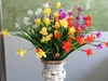 1 Demet 21 Kafaları Yapay Çiçekler Ile Yaprak Düğün Dekorasyon Simülasyon Phalaenopsis Çiçek Ev DIY sevgililer Günü Dekorasyon GB130