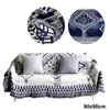 Couverture de Style traditionnel en coton, tapis Floral carré noir et blanc, pour la maison, canapé, lit à pampilles, tapis de salon