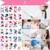 Tatuagens temporárias adesivo flor animail tatuagem instantânea arte corpo impermeável braço falso tatoo papel atacado mix padrões