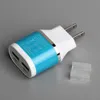 Красочные 5V 2A 2port Dual USB EU Plug зарядное устройство Главная путешествия адаптер питания Cargador de celular для Android телефон 500PS