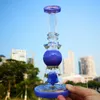 Verde roxo de vidro heady bongs chuveiro Óleo de Óleo Dab Rig 7 polegadas de vidro de vidro tubulações de água Pirâmide Bongo de água de vidro com tigela de 14mm