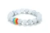 Donna Uomo Bandiera arcobaleno Palla Pietra naturale 18 Agata Onice nero Perline Bracciale Bangle June LGBT GAY Pride Coppia Bracciali Gioielli per Amore