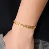 2020 Nowa moda 6 mm 21 cm luksusowa złota bransoletka męska Pletacja 18 -karatowe złoto srebrzyste różowe bransoletki dla mężczyzn kobiety biżuteria 259w