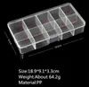 10 Girds Nail Tips Lagring Box Nail Display Clear Cell -Tom Divided Case Nail Tips Rhinestone Pärlor Box B053328U6095173