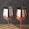 Bicchiere da vino rosso in acciaio inossidabile 304 Calici in oro rosa argento Succo di frutta Calice da champagne Party Barware Utensili da cucina 500ml Preferito