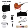 HORNET Tobacco Bag Set Ebony Wood Tobacco Pipe + Smoking Pipes Cleaning Tools + Smoke Pipe Filters + Glass Stash Jar For Herb