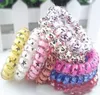 100Pcs High Quality Random Color Leopard Star Hair Rings Telephone Wire Cord Hair Tie Girls Elastic Hair Band Ring Rope Bracelet Stretchy