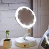 المحمولة LED مضاءة ماكياج مرآة الغرور المدمجة المكياج جيب المرايا الغرور مستحضرات التجميل مرآة اليد 10x النظارات المكبرة جديد