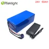 Customized 24V Lithium ion Battery Pack 60Ah Rechargeable 24 Volt battery for Electric Bike Scooter