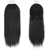 Grube Yaki Ponytail 100% Ludzki Włosy Sznurek Ponytail z klipami W Women Peruwiański Dziewiczy Kinky Prosto Ponytail Hair Extension 140g