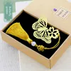 Metal Brass Lotus Bookmark China Knot Tassel Small Gift Lovely Butterfly and Dragonfly Student Bookmark Graduation Gift Box