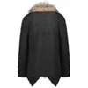 Moda-knit cardigan outono inverno fabala top jackets camisola casual todos combinam colar de pele manga comprida