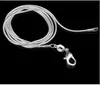 Chaîne de serpent 100 pièces en argent sterling 925 collier de chaîne de serpent lisse fermoirs de homard chaîne bijoux taille 1mm 16 pouces --- 24 pouces