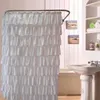 LumiParty Plain Colour Waterproof Corrugated Edge Shower Curtain Ruffled Bathroom Curtain Decoration-25 C18112201