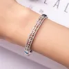 Chaîne de bracelet de modèle de luxe creux réglage CZ blanc plaqué or bracelet de fiançailles pour les femmes accessoires de cadeau de mariage