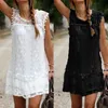 Nowa Moda Sexy Casual Sukienki Kobiety Letni Bez Rękawów Wieczór Party Beach Sukienka Krótka Szyfonowa Mini Dress Boho Kobiet Odzież Odzież CD02