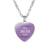 Vendita calda Love You MOM Collana Pendenti in vetro a forma di cuore Collana Best Mom Ever Fashion Jewelry Mother Gift