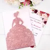 New Arrival Rose Gold Glitter Laser Cut Crown Princess Invitations Cards For Birthday Sweet 15 Quinceanera, Sweet 16th Engagement Invites