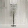 Nuovo stile Archi di fiori da sposa in metallo pergolato in ferro battuto a basso prezzo con cristallo sospeso best01052