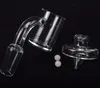 100% Real Quartz Banger Domeless Nail 45/90 Degrees Quartz Banger Nail with Carb Cap and Terp Pearl For Glass Water Pipes