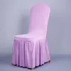 Chaise de jupe couverture de mariage banquet chaise protecteur décor en housse de slipe plissée de style chaise couverte spandex élastique EEA4599285878