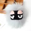 New Fashion trendy luxury designer cute lovely hand made real fur little moster cartoon handbag charms car keychains 20 colors5754369