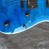 Custom basswood body neck and back side rosewood fingerboard st style blue water wave electric guitar free shipping