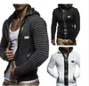 Men Mode Nieuw merk Autumn Casual gebreide Solid Hat Rivet Trim Mens Zipper Sweaters Hot Sale