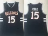 Męska J. Cole # 15 High School Buldogs Bulldogs Stythed Jersey Black Tanie FTS Movie Koszulki Koszykówki Rozmiar S-XXL