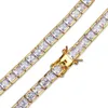 4 millimetri Larghezza Piazza Bracciale tennis Zirconia Hiphop Gioielli 1 Bracciali regalo di colore degli uomini / donne di fascino di modo Oro Argento Row Bling CZ