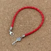 50pcs lots bracelet en cuir antique argent benedict médaille croix clés clés religieux pendentifs Red Black251a