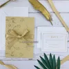 Muhteşem Altın Lazer Kesim Tri-Fold Düğün Davetiyesi, Özelleştirilebilir Cevap Kartları ve Zarf Ile Davet Ediyor, Düğün Davetiyesi, Doğum Günü