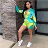 Melhor Macacão Feminino Verde Neon Plus Size Moda Elegante Macacão de Verão Manga Longa Shorts Soltos Feminino Bodycon Macacão Uma Peça