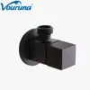 VOURUNA RoundSquare 솔리드 황동 검게 물 스톱 밸브 G1 / 2 도매 각도 밸브