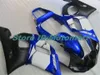 Motorfiets-kit voor Yamaha YZFR6 98 99 00 01 02 YZF R6 1998 2002 YZF600 Blue White Backings Set + Gifts YG40