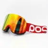 Med originalbox Poc -märke lock skidglasögon dubbla lager antifog lins stora skidmaskglasögon skidåkning män kvinnor snö snowboard clari7000089