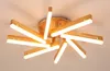 Nordique bois massif led plafonnier moderne simple bûche salon lampe chambre lumière salle à manger plafonnier personnel MYY