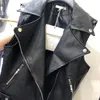 Fall Slim Black Leather Jacket Sleeveless Jackets Women New Pu Leather Vest Coat Female Ladies Short Locomotive Jacket