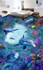 Custom qualsiasi taglia 3D wallpaper Sea World Seaweed Coral Dolphin 3D pavimento cratico interni interni murali carta da parati