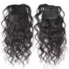 Drawstring Ponytail Human Hair Loose Body Wave Curly Straight Long Ponytail Hair Extensions with Drawstring(22 inches 120g)