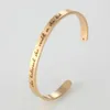 She believed she could so she did Inspirational Cuff Bangle 316L Stainless steel simple Letter Open bracelets For women Men Fashion Jewelry