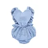 Enfants Vêtements Bébé Floral Imprimé À Volants Barboteuses Amour Coeur Combinaisons Infantile D'été Sans Manches Onesies Body Boutique Escalade Vêtements BYP471