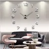 Presentes Decoração Início Big Número Espelho Relógio de parede Modern design DIY grande parede relógios de parede Sala Etiqueta 3D Clocks únicas