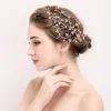 Wholesale- Rhinestone Bridal Gold Leaf Hair Vine Pearls Wedding Hair Jewelry Clip Women Accessories Handmade Headwear