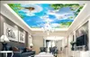 Custom 3D Wallpaper RollBlue sky dandelion white dove leaves green environmental protectionBedroom Living Room Ceiling Decoration Mural Wall