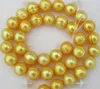 11-12mm Natural South Sea Golden Baroque Pearl Necklace 18 tum 14k Guldtillbehör