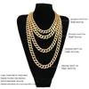 Karopel Iced Out Bling Rhinestone Mens Gold Silver Miami Cuban Link Chain Necklaces Diamond Men's Hip Hop Necklace245y