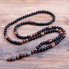 Collana di perline di Buddha in ematite da uomo con perline di legno nero da 6 mm di nuovo design