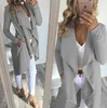 Dames Onregelmatige Coat Cardigan 4 Kleuren Lange Mouw Wol Solid Color Jassen Casual Lange Bovenkleding Overjas OOA5974