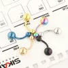 Anodowany stal nierdzewna Button Pierścienie Piercing brzuch Chrząstki Helix Body Biżuteria Tragus Kolczyk Mix 6 Kolorów